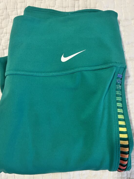 Nike One Dri Fit Green Rainbow Ladder  Training Tights/ Size Small - Picture 5 of 5